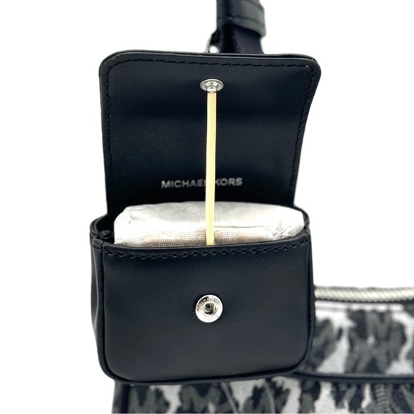 Michael Kors Jet Set Medium Leopard Logo Crossbody Bag W Case for Apple AirPods - Picture 10 of 11